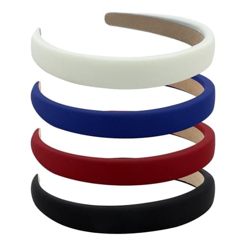 Wecoe Light Blue & Black 4 Pack Padded Headbands for Women & Girls
