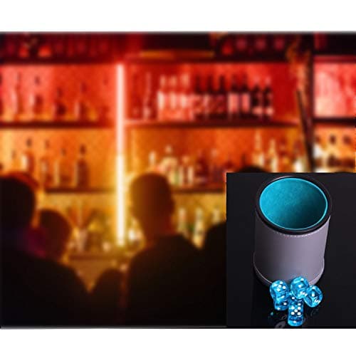 Quiet-Shaking Dice Cup Set for Yahtzee, Farkle, Liars, PU Leather & Felt-Lined