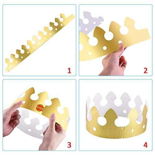Gold Paper Party Crowns for Kids and Adults