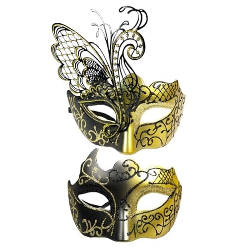 Masquerade Mask Set for Women Couples Venetian Mardi Gras Halloween