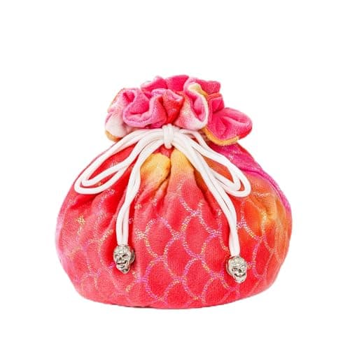Large Velvet Dice Bag with Cartoon Octopus Pattern - Perfect for D&D Games (100+ Dice Capacity)