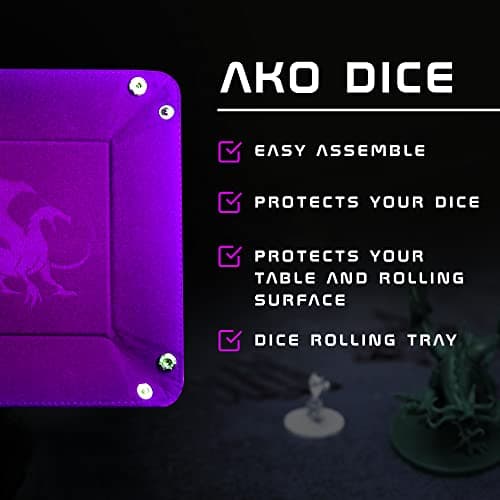 AKO Dice Purple Velvet Tray for RPG, DND, and More