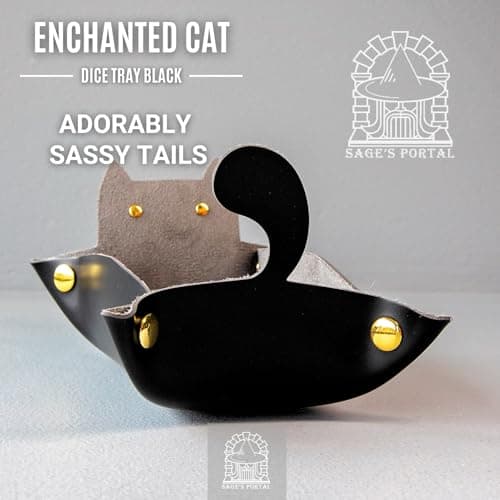 Sage’s Portal Enchanted Cat Dice Tray - Black (DND, D&D)