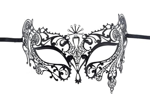 KEFAN 2 Pack Couple's Venetian Masks for Masquerade Ball Carnival Mardi Gras Prom