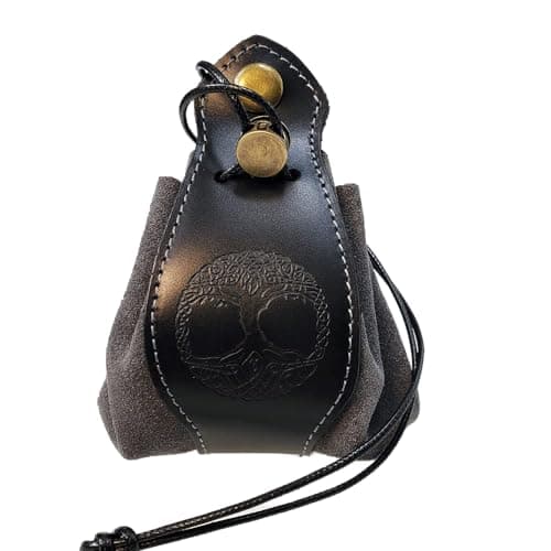 Celtic Tree DND Gifts Dice Bag - Genuine Leather Storage with Tray