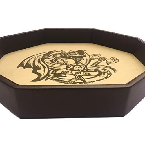 ROLL OR DIE Octagon Dice Tray - 11.5" for RPGs, Board Games (DND 3.5, 5e, Cthulhu, Pathfinder, Shadowrun)