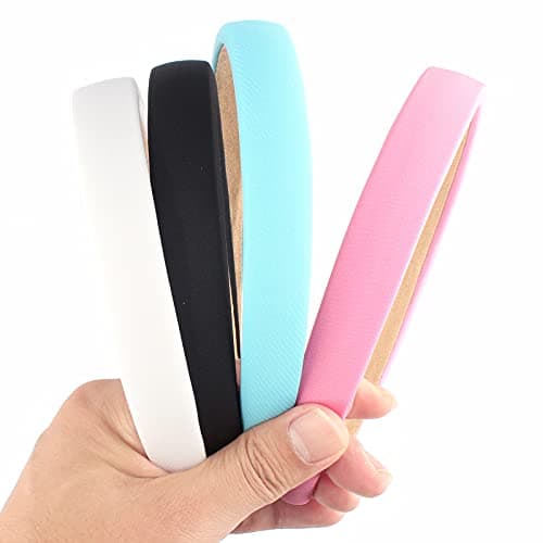 Wecoe Light Blue & Black 4 Pack Padded Headbands for Women & Girls