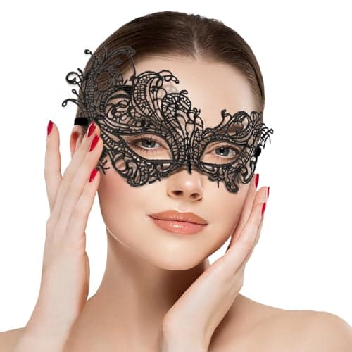 Cosmer Masquerade Mask Lace Mask for Venetian Party Costume Halloween Carnival