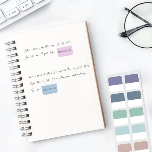 Colorful Writable & Reusable Tabs, 240pcs, 12 Colors (1.4inch)
