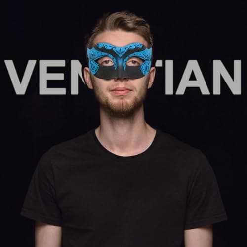 Ralleyfun Masquerade Mask for Couple, Venetian Mask for Halloween & Mardi Gras