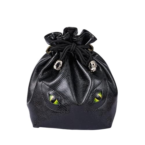 Large Velvet Dice Bag with Cartoon Octopus Pattern - Perfect for D&D Games (100+ Dice Capacity)