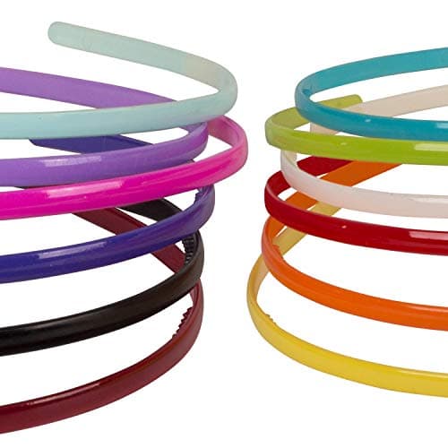 36 Piece Thin Colorful Plastic Headbands for Women