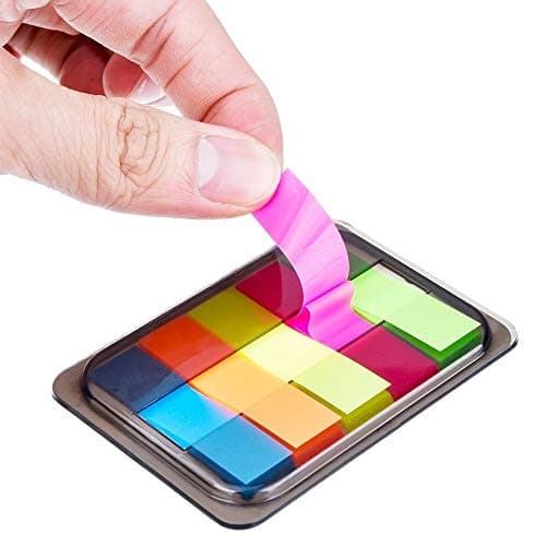 Neon Index Tabs and Sticky Notes for Students, 300 Pieces