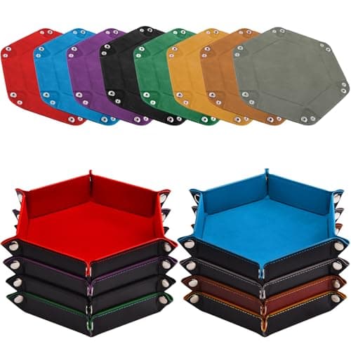 Compact Hexagon Dice Tray Folding PU Leather Dice Trays for Tabletop Games