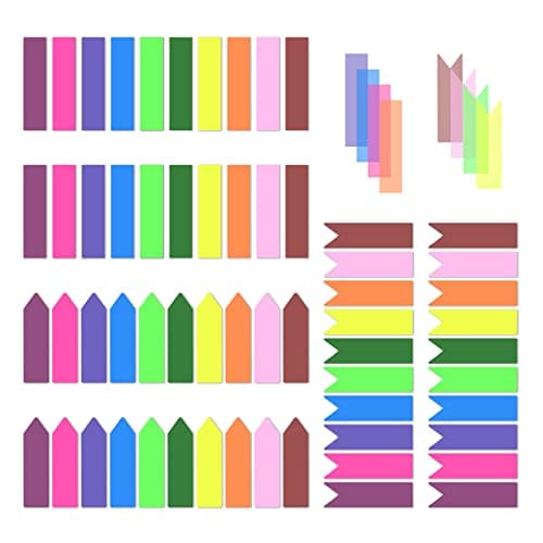Temiary 1200 Piece Translucent Sticky Index Tabs for Books, Notebooks, and More