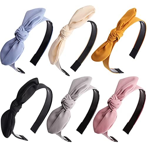 6 Pack Cute Bow & Knotted Headbands for Women & Girls