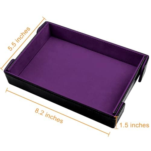 SIQUK Gray Violet Magnetic Dice Tray for D&D RPG Games