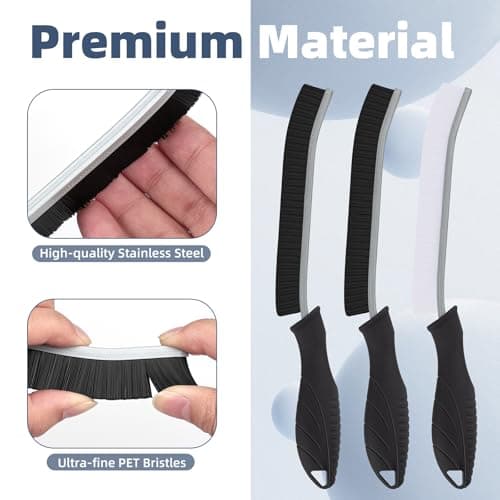 Bristle Crevice Cleaning Brush - Multifunctional Household Cleaning Tools (Black)