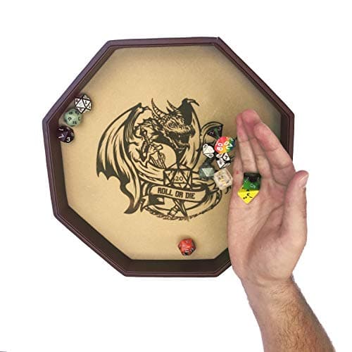 ROLL OR DIE Octagon Dice Tray - 11.5" for RPGs, Board Games (DND 3.5, 5e, Cthulhu, Pathfinder, Shadowrun)