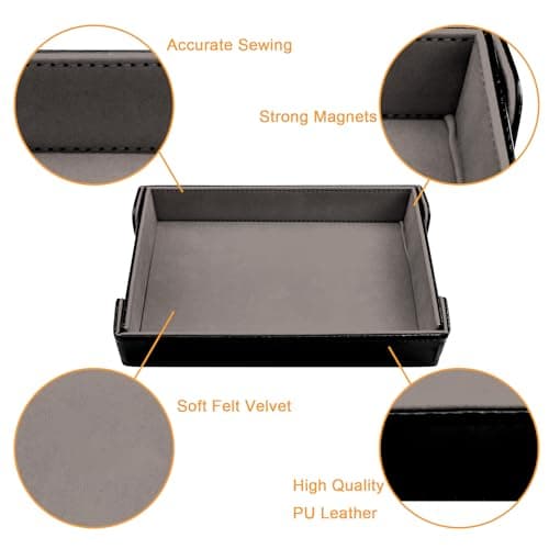 SIQUK Gray Violet Magnetic Dice Tray for D&D RPG Games