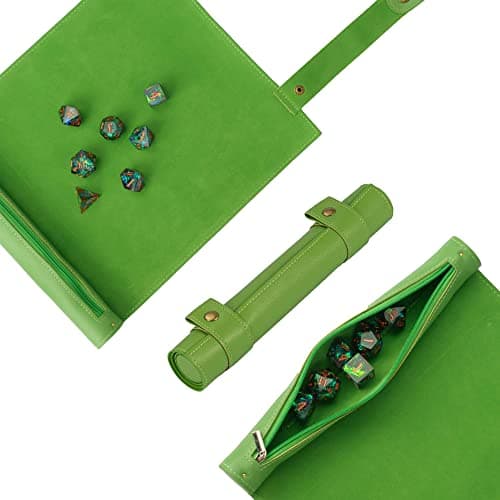 Cusdie 2 in 1 Dice Mat & Holder - DND Compatible, Colorful Dragon Scale