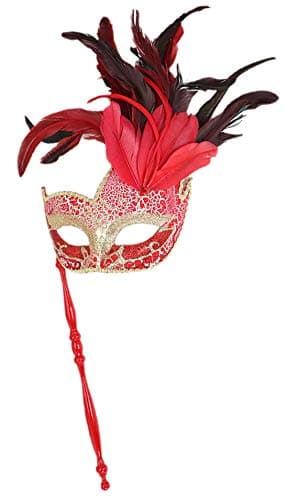 Coolwife Feather Masquerade Mask for Halloween and Cosplay