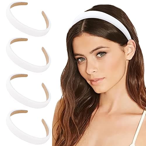 Wecoe Light Blue & Black 4 Pack Padded Headbands for Women & Girls