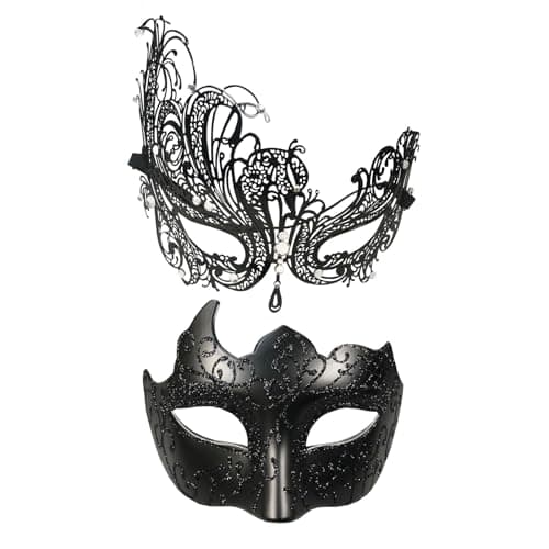 Masquerade Mask Set for Couple Mardi Gras & Halloween