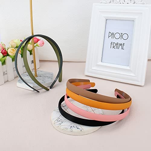 TOBATOBA 6Pcs Thin Nonslip Headbands for Girls & Women (Multi-color, 12 mm)