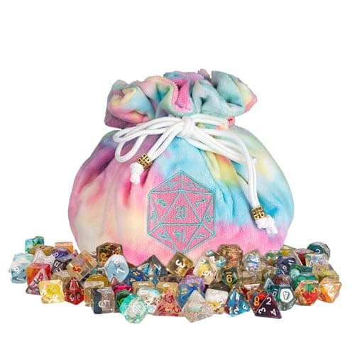 Velvet Dice Bag with Octopus Pattern for Tabletop Roleplaying Games