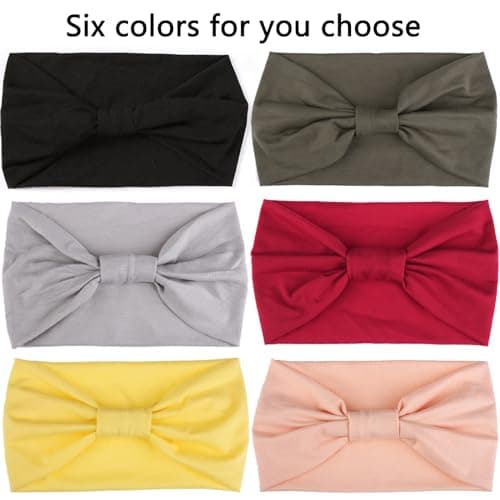 XTREND 4 Packs Wide Elastic Knotted Headbands Bohemian Style+='