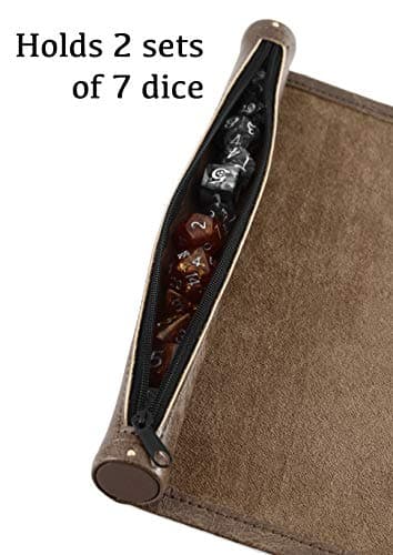 Forged Dice Co Scroll Dice Tray & Mat with Zippered Holder - DND Dice Storage