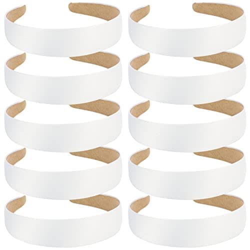 Wecoe 10 Pack Satin Headbands for Women and Girls