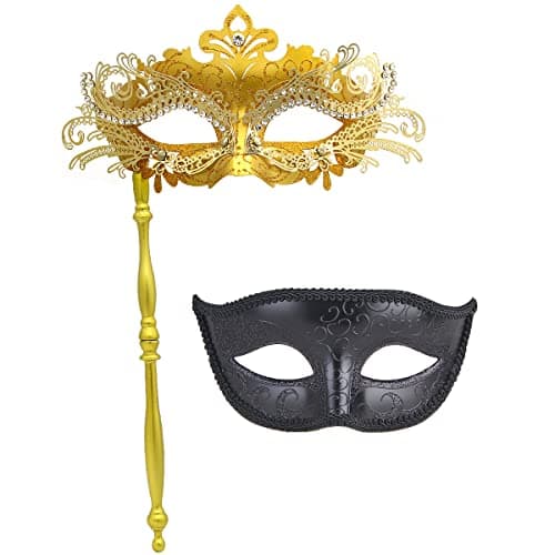 IETANG Couple Half Venetian Masquerade Mask for Parties