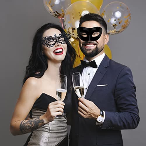 Erythem Couples Venetian Masquerade Mask Set - Halloween & Mardi Gras