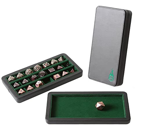 Forged Dice Co. Large Divided Case with Tray - 21 Felt-Lined Chambers, Magnetic Lid - Purple
