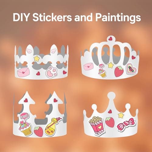 Kids Princess Queen White DIY Paper Crowns