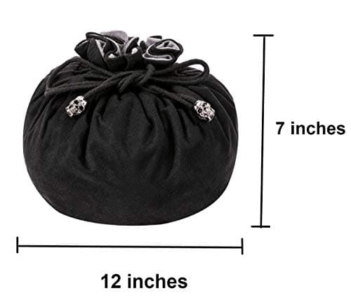 Black DND Dice Bags with Pockets, Large Capacity Over 300 MTG RPG Dices