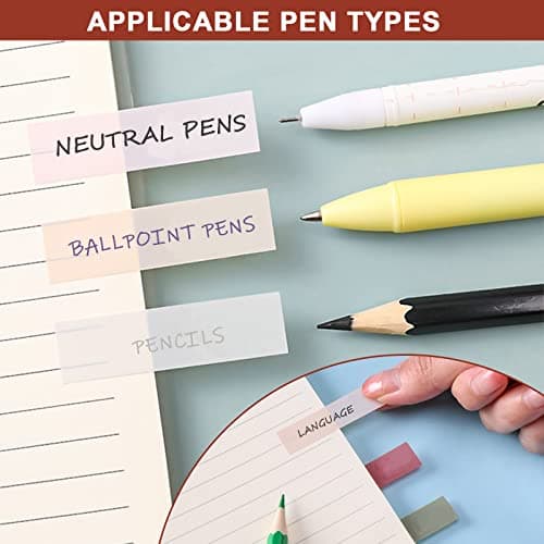 15 Color Pastel Sticky Tabs, Writable Book Markers, 300Pcs Pop-up File Flags