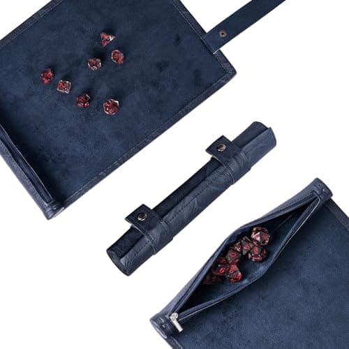 Cusdie 2 in 1 Dice Mat & Holder - DND Compatible, Colorful Dragon Scale
