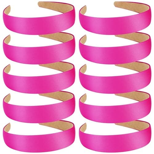 Wecoe 10 Pack Satin Headbands for Women and Girls