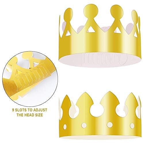 Gold Foil Party Crowns for Birthday and Baby Shower