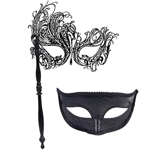 IETANG Couple Half Venetian Masquerade Mask for Parties