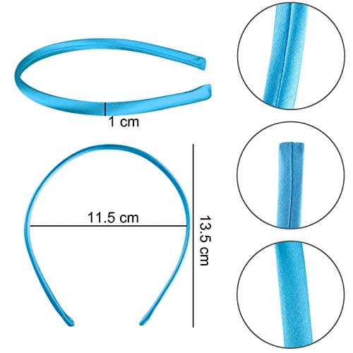 Duufin 40 Pieces Colorful Satin Headbands for Girls