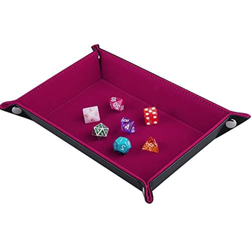 SIQUK Double Sided Folding Dice Tray in PU Leather and Velvet