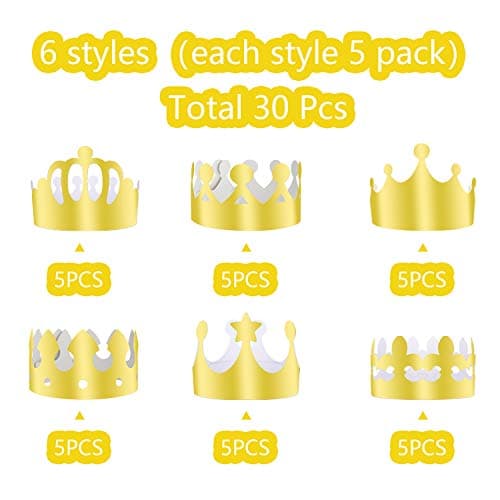 TUPARKA Golden King Crowns for Birthday Celebration, Baby Shower Photo Props