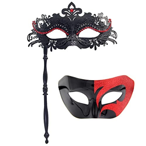 Couple's Venetian Masquerade Masks Accessory