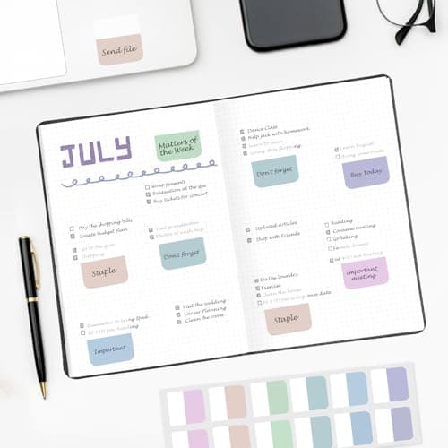 Colorful Writable & Reusable Tabs, 240pcs, 12 Colors (1.4inch)