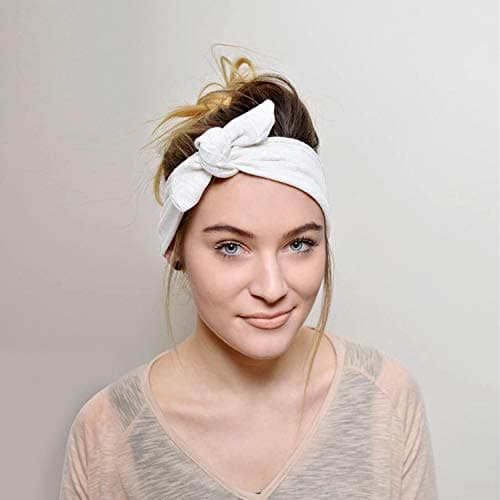 DRESHOW 4 Pack Bow Knotted Headbands for Women Running Sport Elastic Hair Wrap