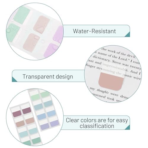 Colorful Writable & Reusable Tabs, 240pcs, 12 Colors (1.4inch)